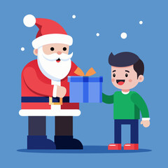 santa claus with gift