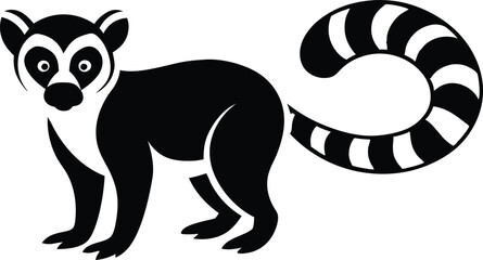 lemur silhouette vector illustration © Rasu