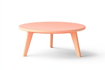 A modern, minimalist coffee table with a pastel pink finish. Its rounded shape and low profile offer a contemporary feel, perfect for a living room or office setting. The table is isolated on a white 