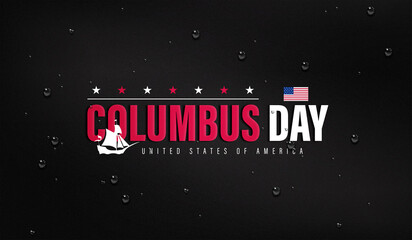 Columbus Day artwork with bold lettering on a black background