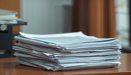 Isolated Transparent Background of a Messy Administrative Work Pile
