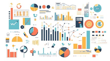 Colorful Business Charts and Graphs Visualizing Data