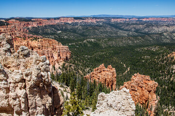 Fototapeta premium Majestic view of Bryce Canyon from the Rim Trail.