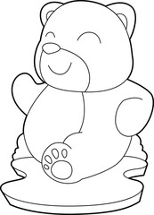 Fototapeta premium Bear Runner Running Sports Animal Vector Graphic Art Illustration