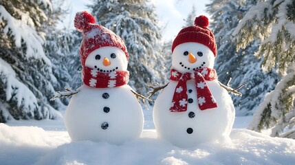 Obraz premium snowman on the snow