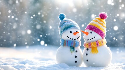 Fototapeta premium snowman on the snow