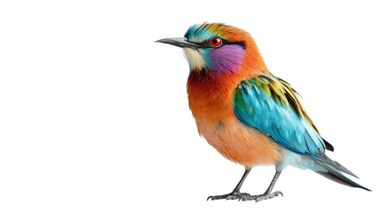 Obraz premium shot of a foreign, Colorful Kingfisher Standing, Beautiful Bee-Eater Bird, Colorful Merops Apiaster Perched, Wildlife Portrait, Brightly Colored, on a transparent backgrounds