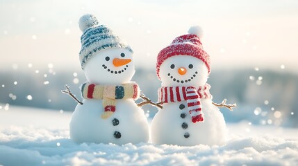 Obraz premium snowman on the snow