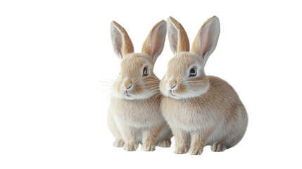 Obraz premium A pair of elegant rabbits, Cute Baby Bunny, Gray Rabbit, Fluffy Easter Bunny, Small Furry Rabbit, Young Brown Hare, Cute Fluffy Rabbit, Cute Fluffy Rabbit, on a transparent backgrounds