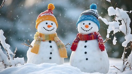 Obraz premium snowman in the snow