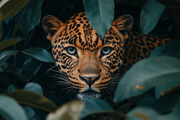 leopard in the wild jungle, wild animals in the forest