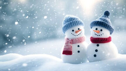Fototapeta premium snowman in the snow