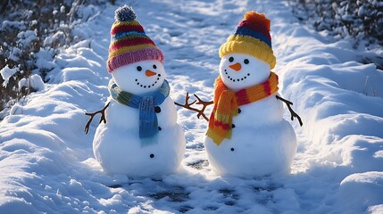 Obraz premium snowman in the snow