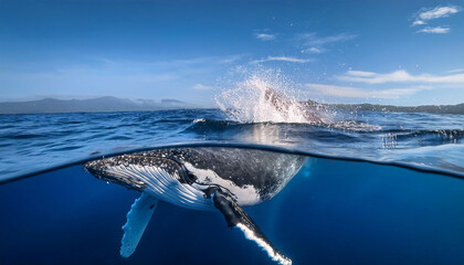 Fototapeta premium Majestic Whale Tail in the Ocean