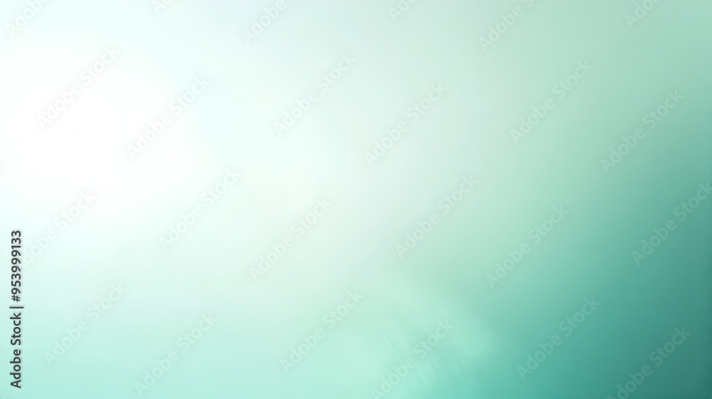 Poster serene and calming mint green gradient background with smooth transitions between shades leaving amp