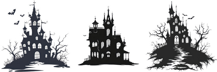 Haunted Mansion Silhouettes for Halloween Design