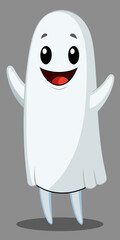 Cute cartoon 3d funny ghost. Halloween holiday concept.