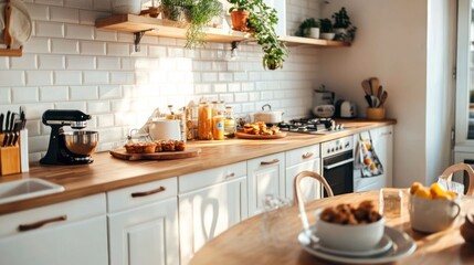 kitchen table and breakfast table white cabinets and wood floor