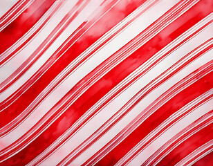 Red diagonal watercolor stripes are painted on white paper creating a candy cane background texture