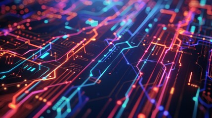 Fototapeta premium Abstract Circuitry: A Digital Network