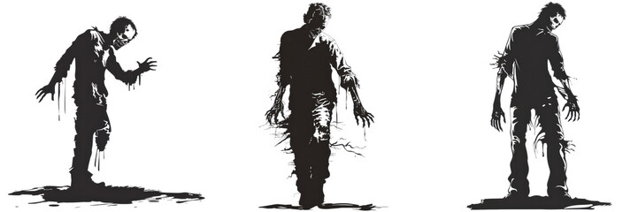 Scary Silhouettes of Decaying Zombies