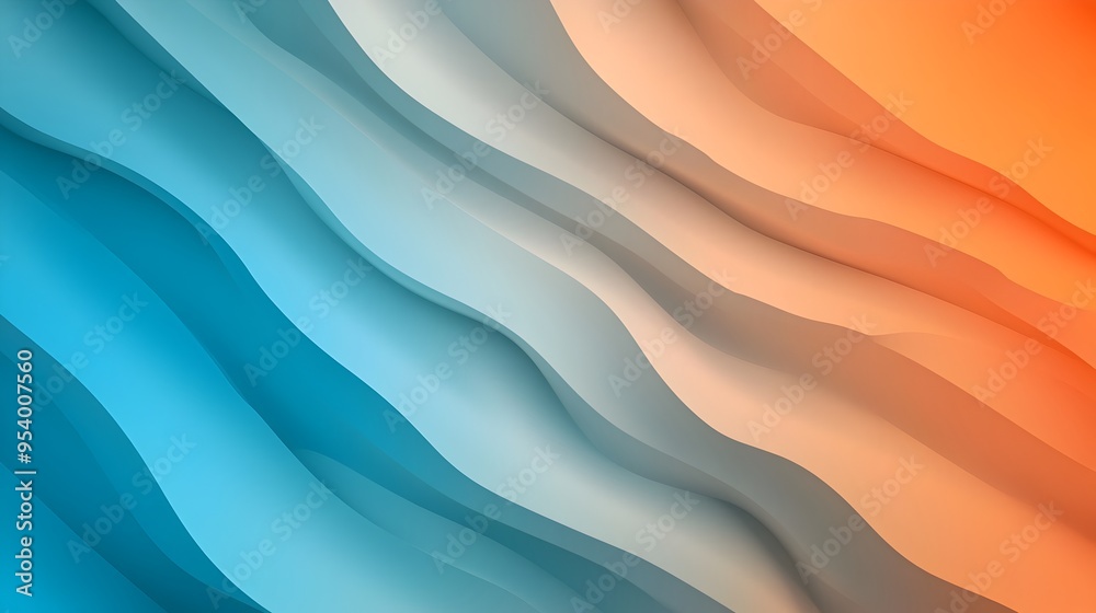 Poster vibrant gradient background with smooth transitions between shades of cerulean and tangerine providi