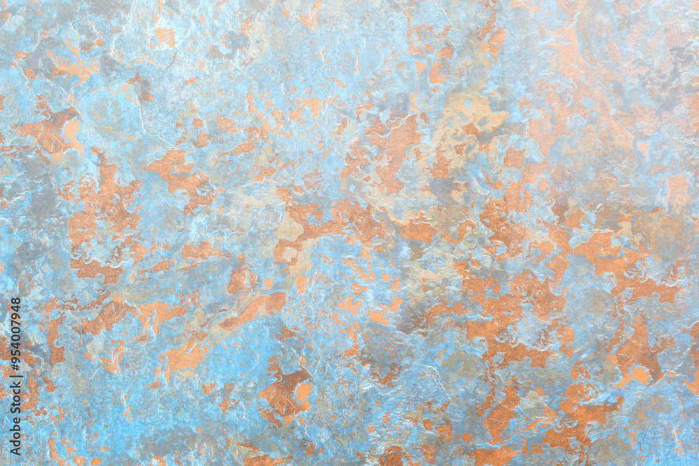 Poster A wall abctract texture background  with a blue and brown color scheme. The wall has a textured surface and he is made of stone