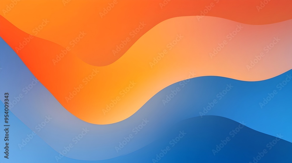 Poster smooth and visually appealing gradient background transitioning between shades of orange and azure p