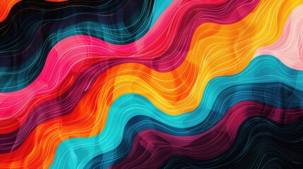 Obraz premium A colorful wave with a star in the middle