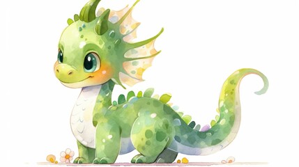 Fototapeta premium A colorful dragon with a pink body