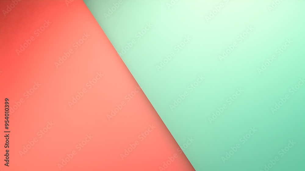 Poster soothing gradient background with smooth transitions between muted shades of coral and jade providin