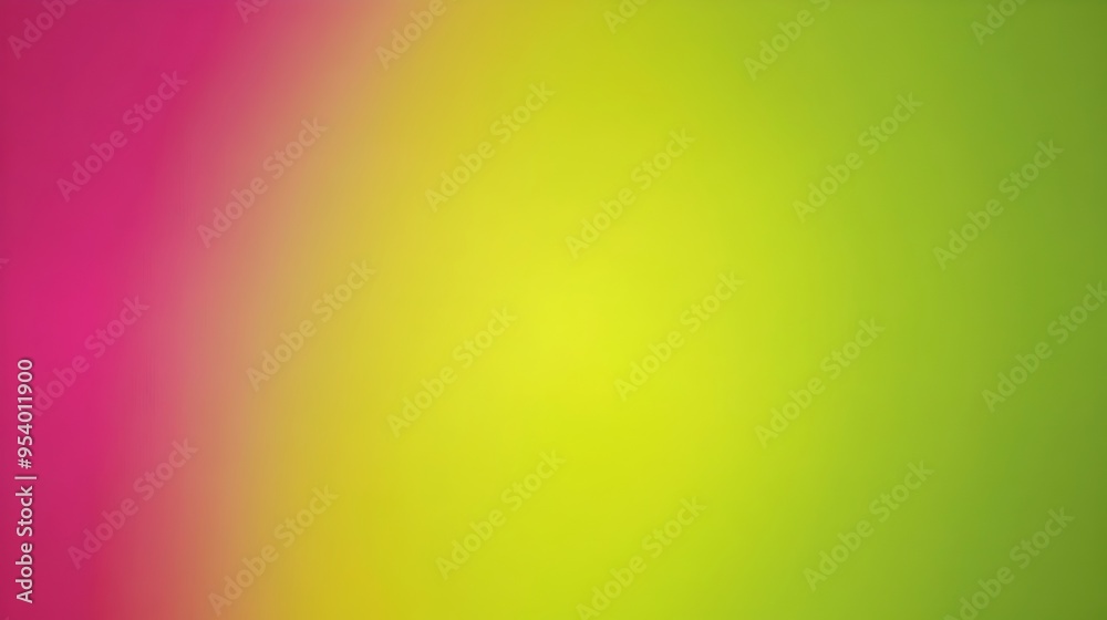 Poster minimalist abstract background with smooth gradient transition between vibrant lime green and fuchsi