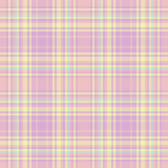 Custom check tartan textile, national fabric plaid background. Cute vector pattern seamless texture in light color.