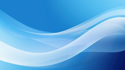 Naklejka premium A smooth gradient design featuring flowing waves in various shades of blue, perfect for backgrounds or digital graphics.