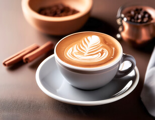 Creative drink concept of Cup of coffee latte