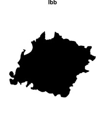 Ibb governorate blank outline map