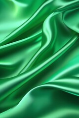 Smooth elegant green silk or satin luxury cloth texture can use as abstract background. Luxurious background design