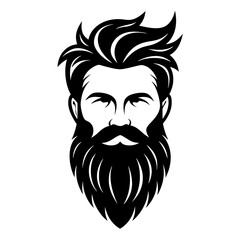 beard silhouette on a white background