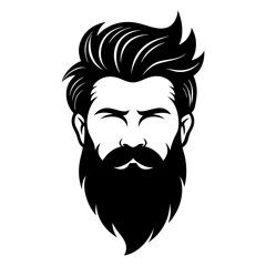 Fototapeta premium beard silhouette on a white background