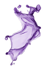 Fototapeta premium Beautiful Purple Gel Liquid Isolated on Transparent Background