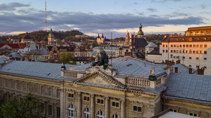 Obraz premium Aerial view of Lviv, Ukraine