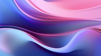 Fototapeta premium A smooth, abstract composition featuring flowing waves of pink and blue hues, creating a serene and dynamic visual effect.