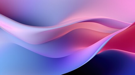 Naklejka premium A smooth, flowing abstract design featuring gradients of pink, purple, and blue, creating a serene and modern aesthetic.