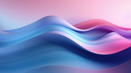 Naklejka premium A smooth, abstract wave design in shades of blue and pink, creating a serene and modern visual effect.