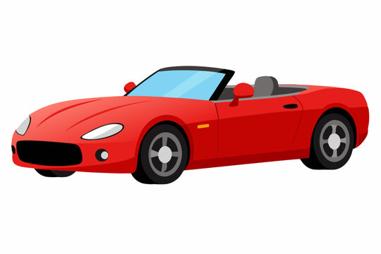 red convertible car side view clip art preview