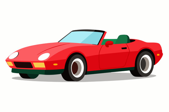 red convertible car cartoon style clip art preview