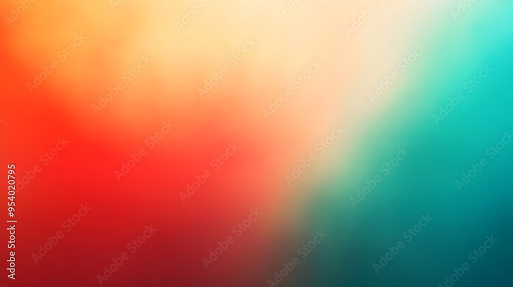 Poster elegant and modern gradient background with smooth color transitions between teal and vermilion shad