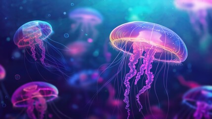 Naklejka premium Jelly fish in the water