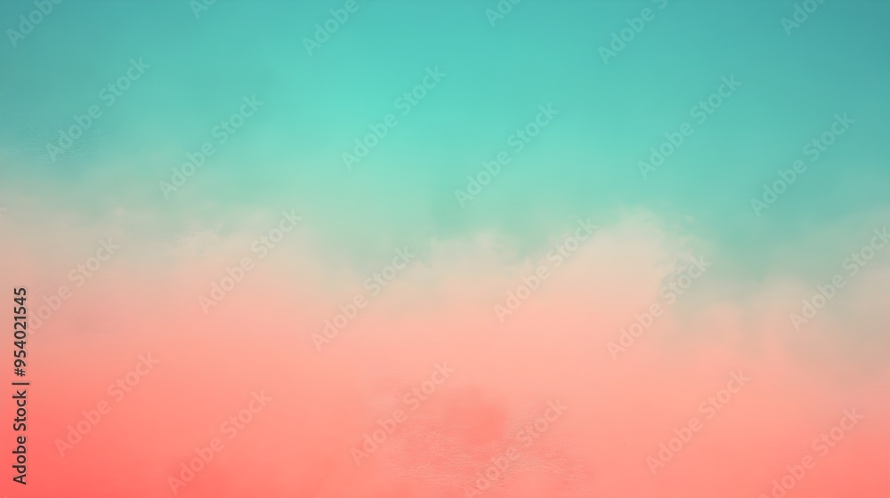 Poster elegant gradient background with smooth transitions between teal and coral hues providing ample spac
