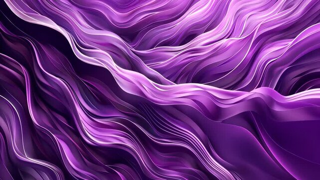 Abstract purple flowing waves design, vibrant and dynamic art. Modern abstract art concept